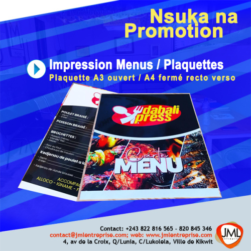 Menus / Plaquette